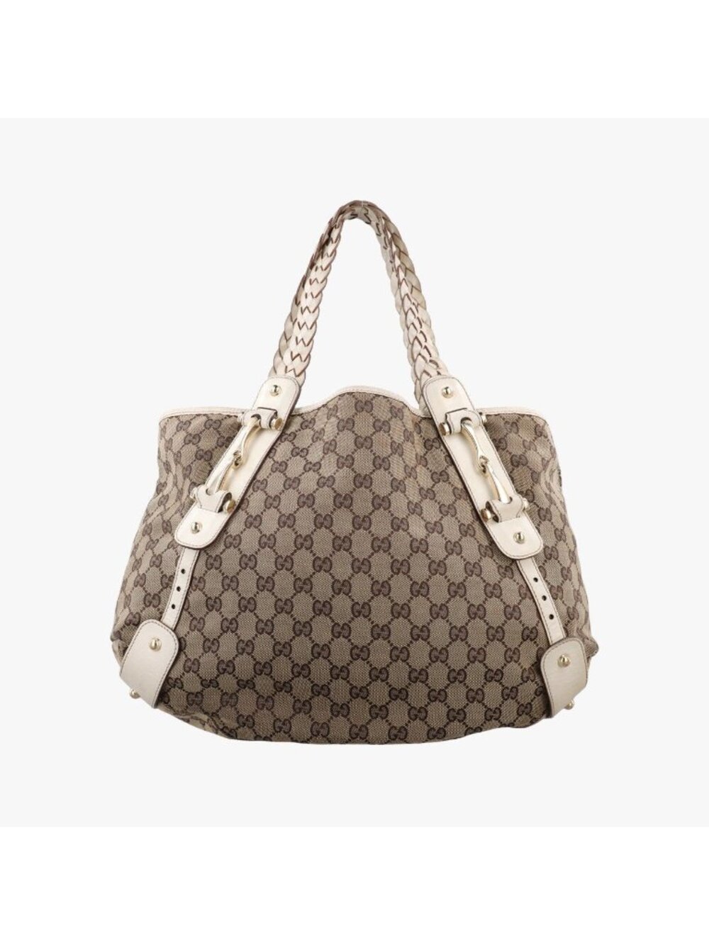 Gucci Pelham Hobo Brown White Canvas Leather